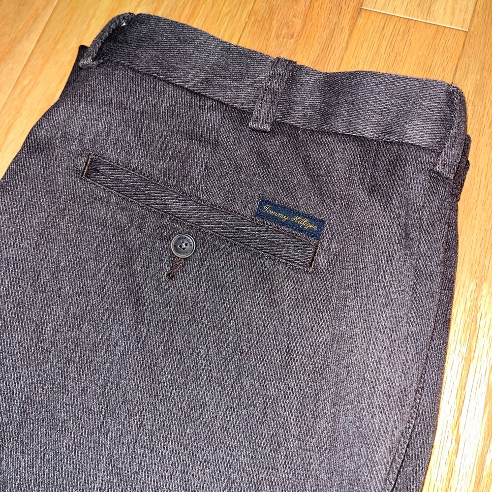 Tommy Hilfiger Dark Brown Textured Trousers